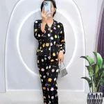 Đồ bộ pijama quần dài áo tay dài họa tiết