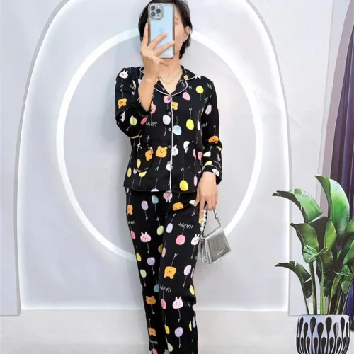 Đồ bộ pijama quần dài áo tay dài họa tiết