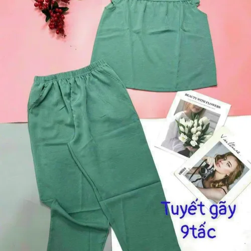 Đồ bộ quần 9 tấc áo sát nách bèo màu trơn