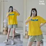 đồ bộ quần ca rô áo thun in chữ