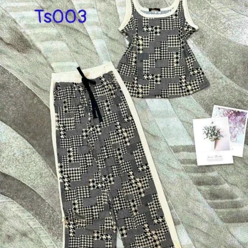 Đồ bộ quần dài áo dây hoạ tiết