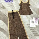 Đồ bộ quần dài áo dây hoạ tiết phối viền