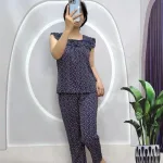 Đồ bộ quần dài áo sát nách bèo hoạ tiết