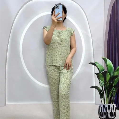 Đồ bộ quần dài áo sát nách bèo hoạ tiết