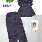 Đồ bộ quần dài áo sát nách bèo hoạ tiết