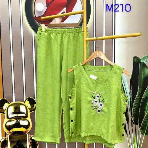 Đồ bộ quần dài áo sát nách in hình hoa
