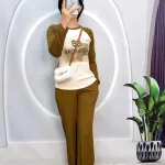 Đồ bộ quần dài áo tay dài 2 màu in chữ