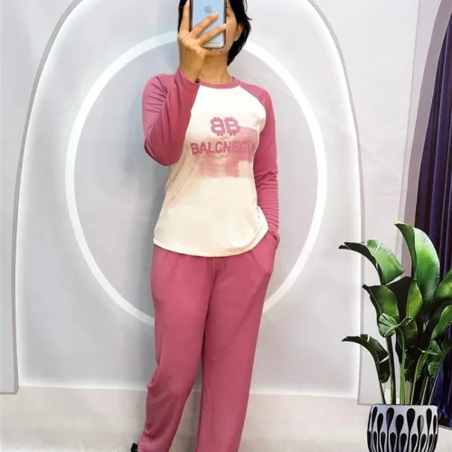 Đồ bộ quần dài áo tay dài 2 màu in chữ