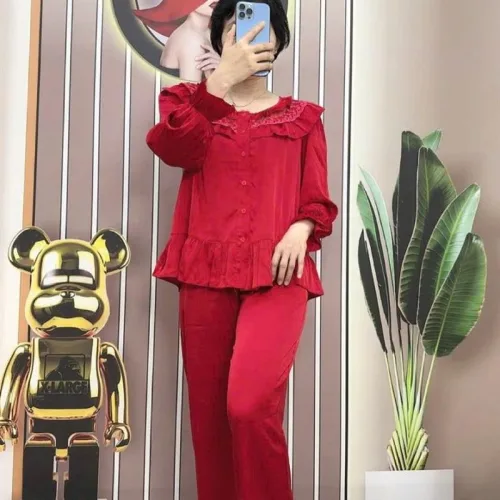 Đồ bộ quần dài áo tay dài bèo màu trơn