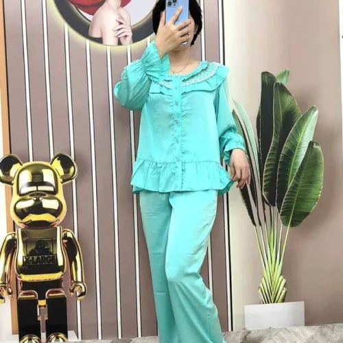 Đồ bộ quần dài áo tay dài bèo màu trơn
