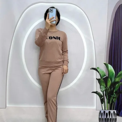 Đồ bộ quần dài áo tay dài cổ tròn in chữ