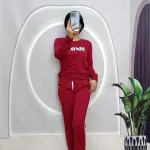 Đồ bộ quần dài áo tay dài cổ tròn in chữ