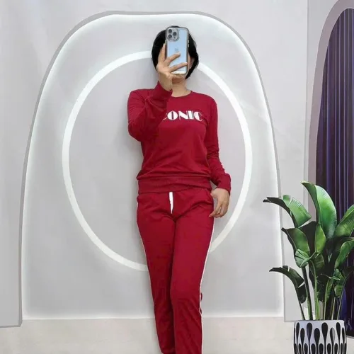 Đồ bộ quần dài áo tay dài cổ tròn in chữ