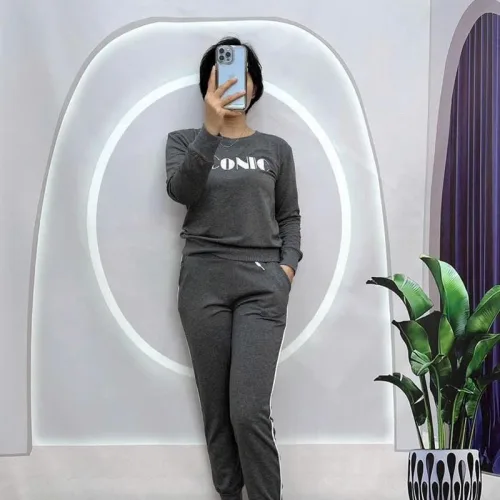Đồ bộ quần dài áo tay dài cổ tròn in chữ