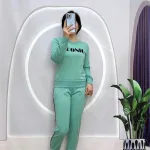 Đồ bộ quần dài áo tay dài cổ tròn in chữ