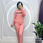 Đồ bộ quần dài áo tay dài cổ tròn in chữ