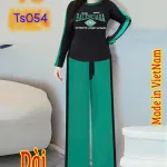 Đồ bộ quần dài áo tay dài cổ tròn in chữ
