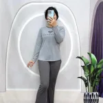 Đồ bộ quần dài áo tay dài cổ tròn in chữ
