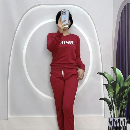 Đồ bộ quần dài áo tay dài cổ tròn in chữ