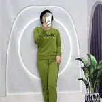 Đồ bộ quần dài áo tay dài cổ tròn in chữ