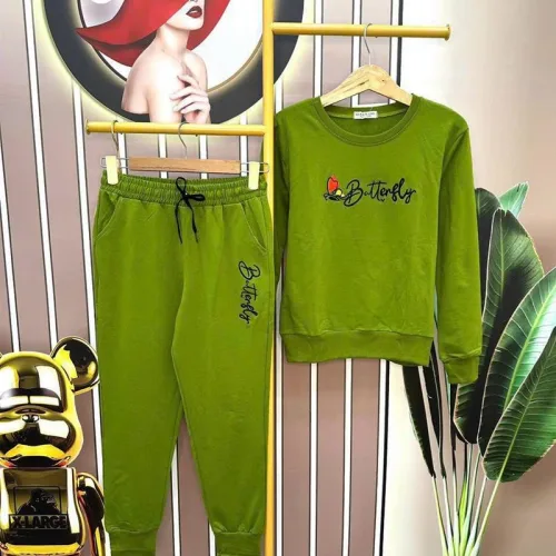 Đồ bộ quần dài áo tay dài cổ tròn in chữ