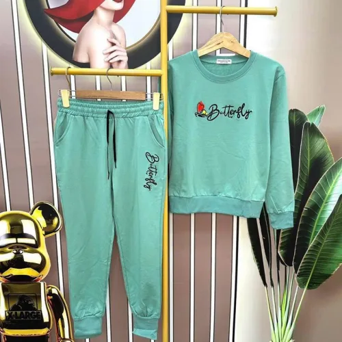 Đồ bộ quần dài áo tay dài cổ tròn in chữ