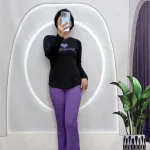 Đồ bộ quần dài áo tay dài cổ tròn in hình tim