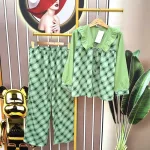 Đồ bộ quần dài áo tay dài cổ v phối bèo caro