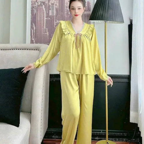 Đồ bộ quần dài áo tay dài màu trơn