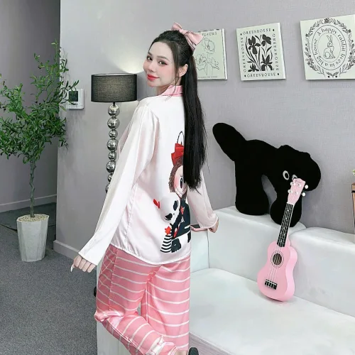 đồ bộ quần dài áo tay dài vải latin hình labubu