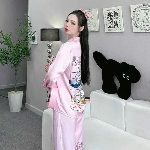 đồ bộ quần dài áo tay dài vải latin hình labubu