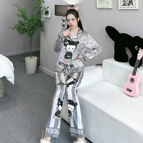 đồ bộ quần dài áo tay dài vải latin hình labubu