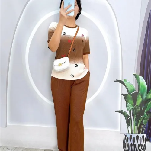 Đồ bộ quần dài áo tay ngắn 2 màu in chữ
