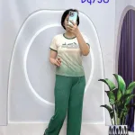 Đồ bộ quần dài áo tay ngắn 2 màu in chữ