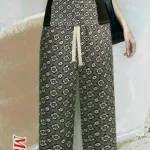 Đồ bộ quần dài áo tay ngắn cổ bẻ hoạ tiết