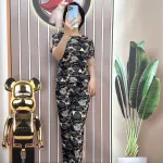 Đồ bộ quần dài áo tay ngắn cổ tròn hoạ tiết