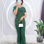 Đồ bộ quần dài áo tay ngắn cổ tròn in chữ