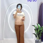 Đồ bộ quần dài áo tay ngắn cổ tròn in chữ