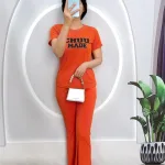 Đồ bộ quần dài áo tay ngắn cổ tròn in chữ