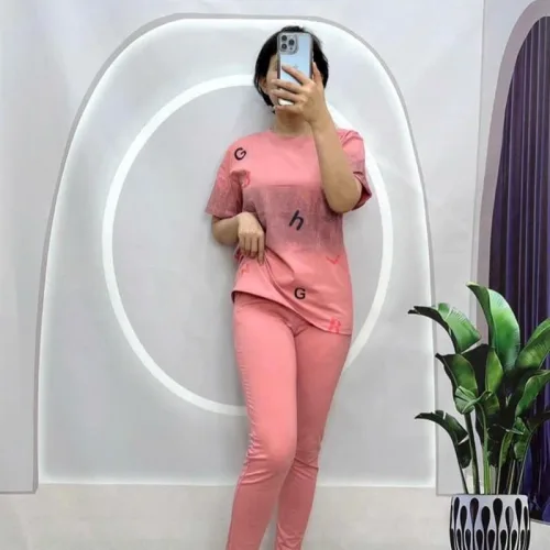 Đồ bộ quần dài áo tay ngắn cổ tròn in chữ