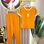 Đồ bộ quần dài áo tay ngắn cổ tròn in chữ
