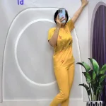 Đồ bộ quần dài áo tay ngắn cổ tròn in chữ