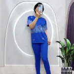 Đồ bộ quần dài áo tay ngắn cổ tròn in chữ