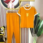 Đồ bộ quần dài áo tay ngắn cổ tròn in chữ