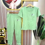 Đồ bộ quần dài áo tay ngắn cổ tròn in chữ