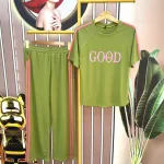 Đồ bộ quần dài áo tay ngắn cổ tròn in chữ good