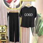 Đồ bộ quần dài áo tay ngắn cổ tròn in chữ good