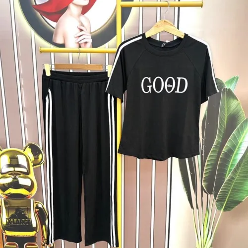 Đồ bộ quần dài áo tay ngắn cổ tròn in chữ good