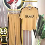 Đồ bộ quần dài áo tay ngắn cổ tròn in chữ good
