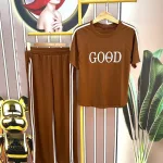 Đồ bộ quần dài áo tay ngắn cổ tròn in chữ good